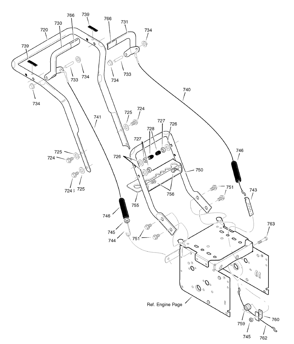 Handle Assembly Diagram and Parts List for 1695425-6240900X196A 2007 Briggs and Stratton Snow Blower